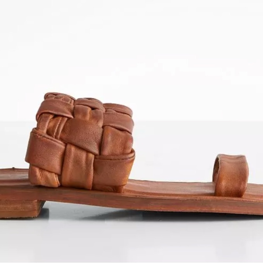 Free People Winding River Leather Brown Sandals Size 8 - Picture 5 of 7